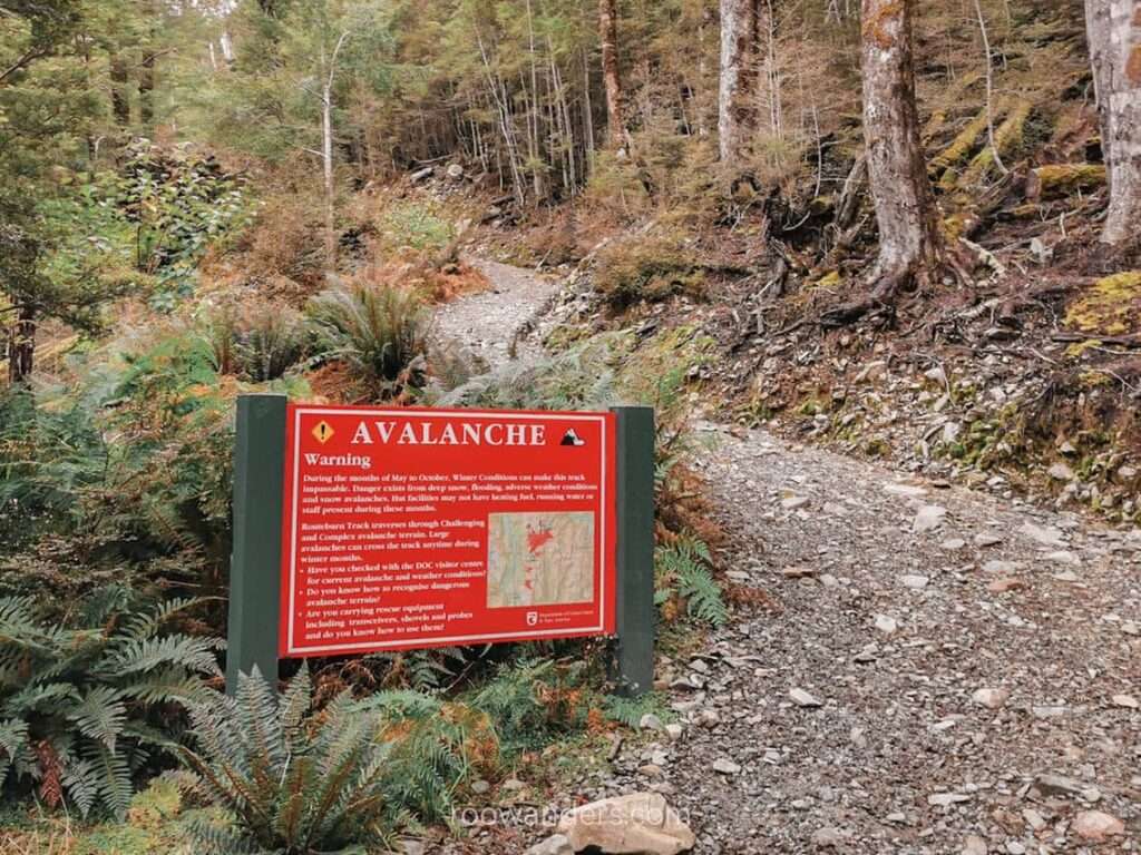 Avalanche Warning, Routeburn Track, Great Walk, New Zealand - RooWanders