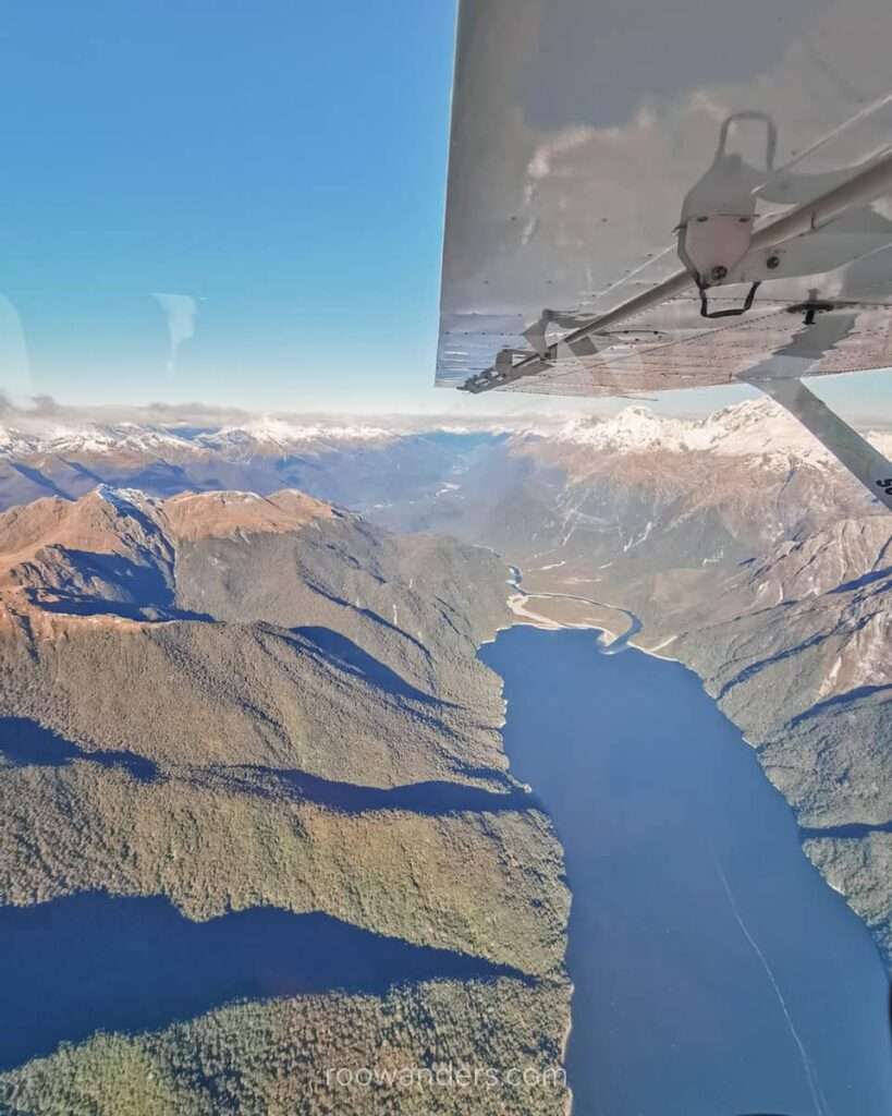 View from the plane, Milford Sound, New Zealand - RooWanders
