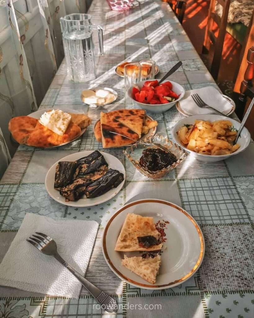 Georgian Breakfast, Mestia to Ushguli, Georgia - RooWanders