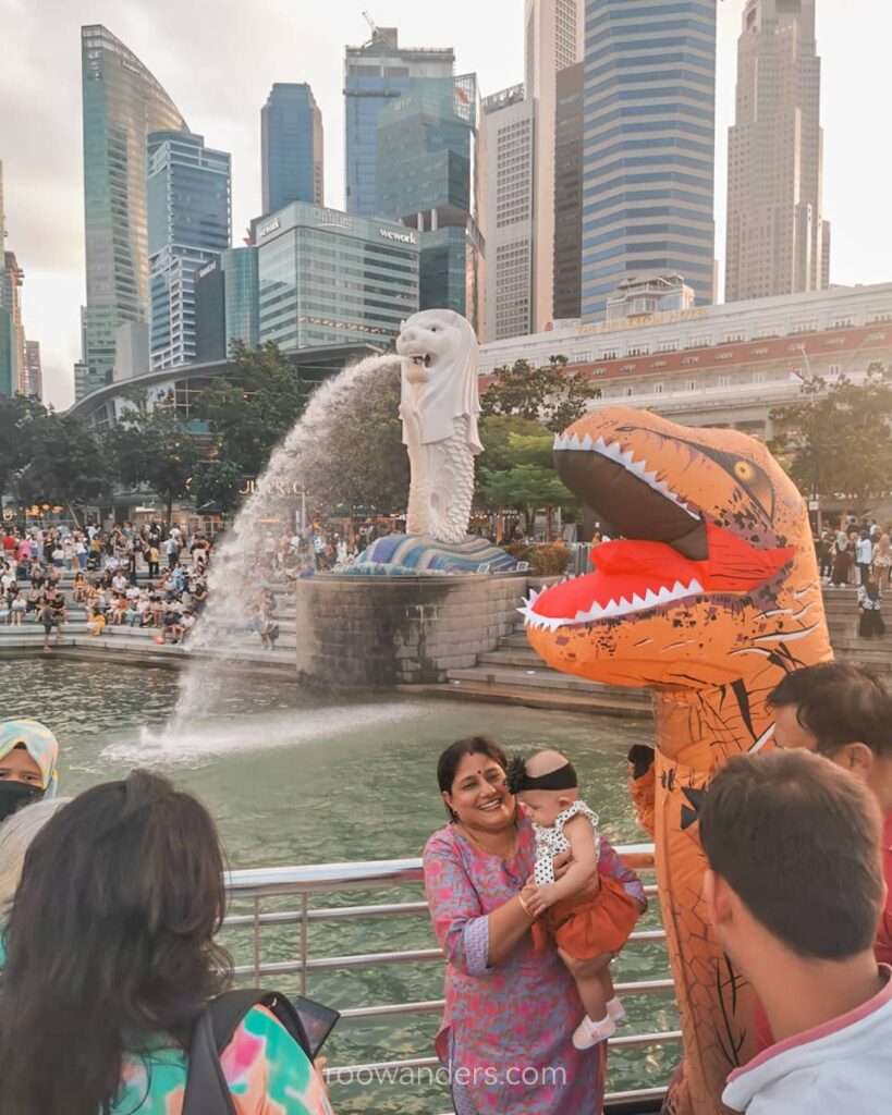 Merion and a dino, Singapore - RooWanders
