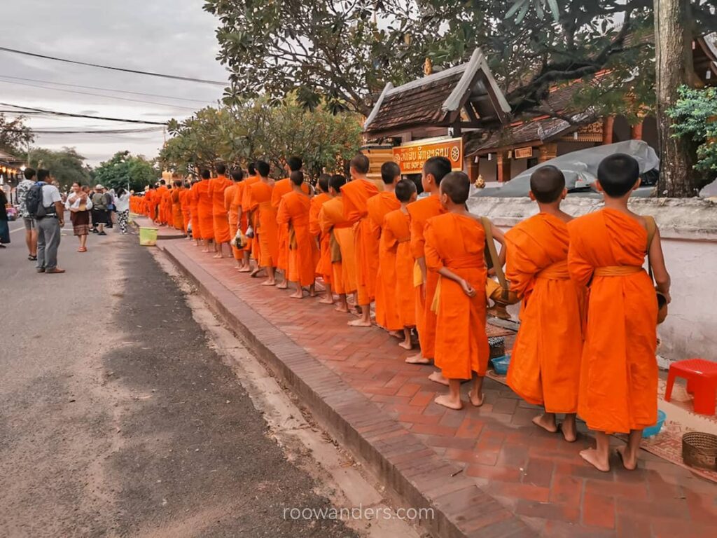 Alms Giving in Luang Prabang, Laos - RooWanders