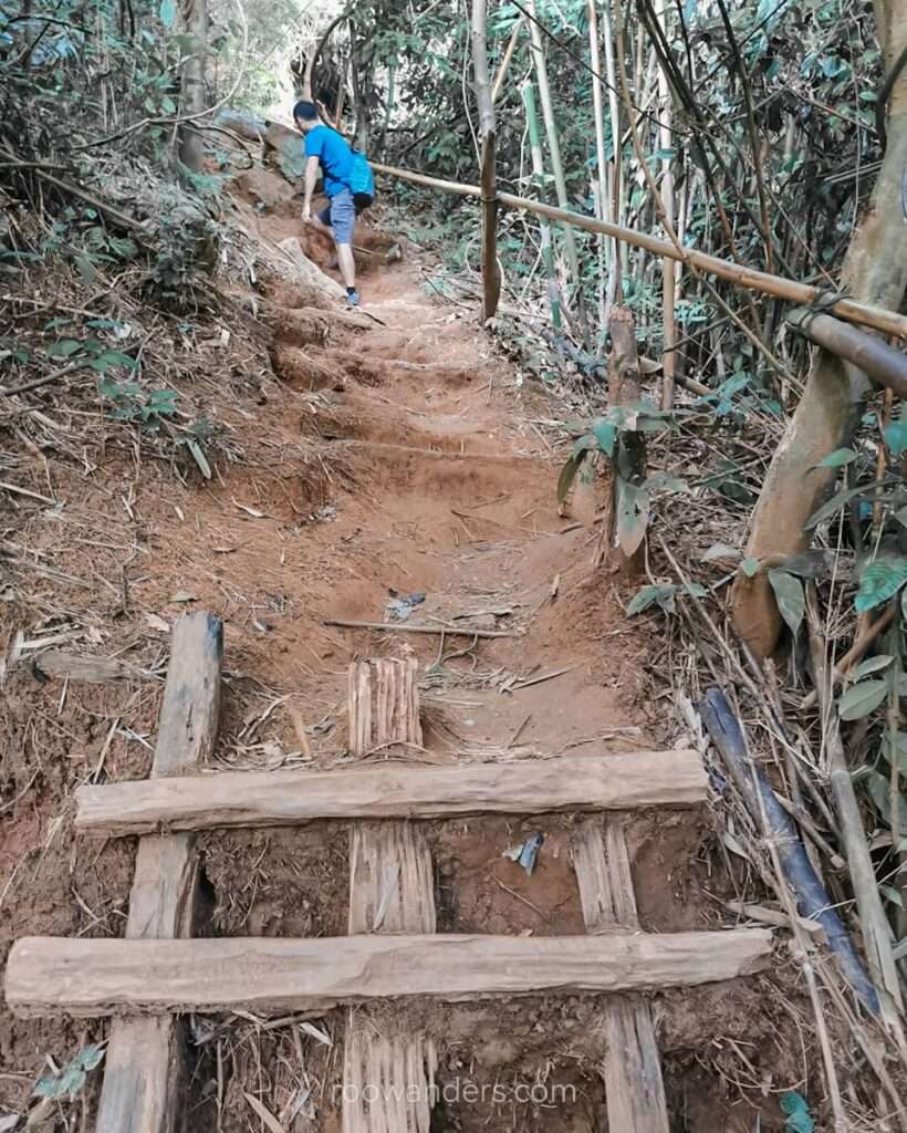 Vang Vieng Nam Xay, ladder, Laos - RooWanders